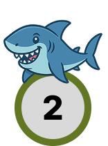 Picture of a Killer Shark ontop of level number